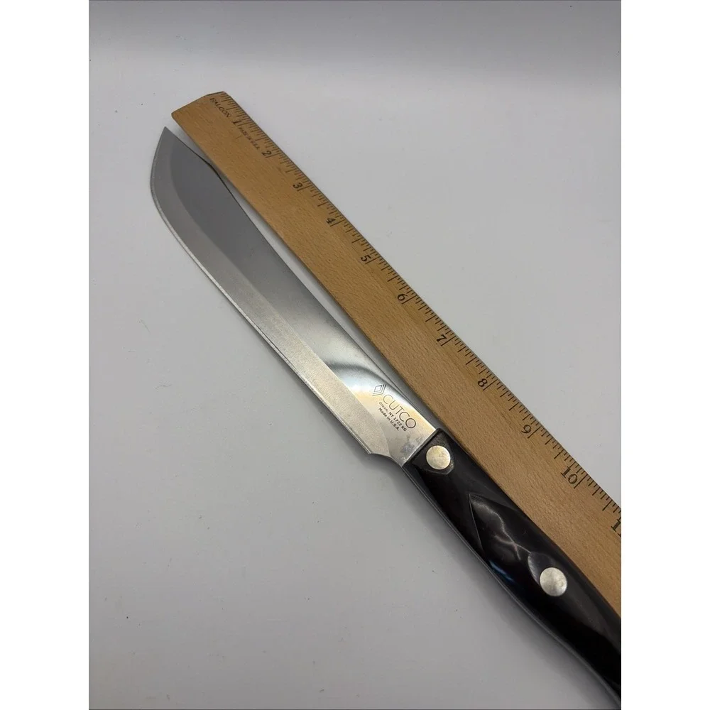 Vintage CUTCO 1722 KG 8 inch Butcher Knife Brown Swirl Handle Made In USA